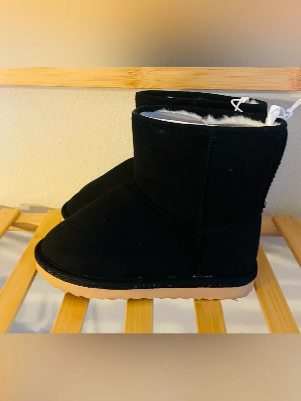 NEW…Kids Faux Suede Faux Fur Lined Boots